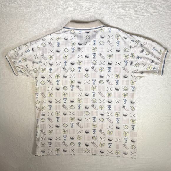 VTG K.T. Golf Mens Large Polo Golf Novelty print Y2K RetroGolf Aesthetic Funky - Picture 4 of 6